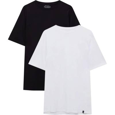 Pull&Bear Тениска черно, бяло, размер XS