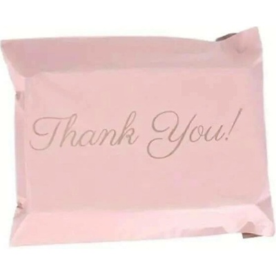 Plastové obálky THANK YOU 150x230 mm + 50 mm - růžové