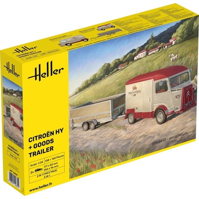 Heller Citroen HY + Goods Trailer 1:24