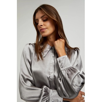 Moodo Сребриста риза с набрани ръкави Moodo Moodo | Siv | ЖЕНИ | XS