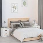 vidaXL Нощни шкафчета, 2 бр, бяла, 40x34x45 см, борово дърво масив (818328)