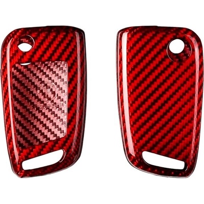 Kľúčenka T-carbon pre Škoda Octavia, VW Golf 8 so základným kľúčom, červený karbón