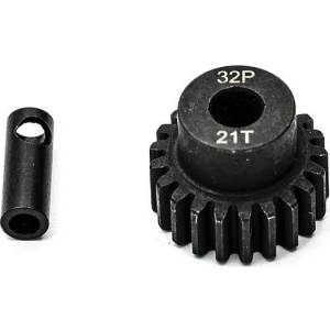 KONECT Пиньон 21 зъба модул 0.8 с преходник адаптер Motor pinion steel 21T. 32DP KN-183221 (KN-183221)