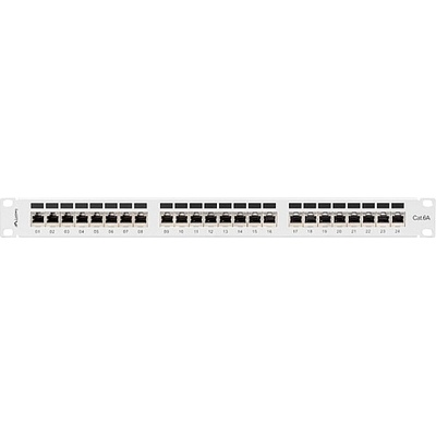Lanberg patch panel 24 port 1U 19" CAT. 6a ftp with cable organizer shielded grey (PPSA-1024-S)