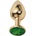 Sensual Метално дилдо Butt Plug "GOLD CRYSTAL GREEN" 7 см. Размер - S