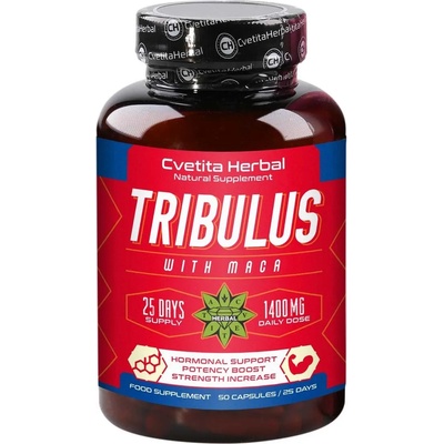 Cvetita Herbal Tribulus with Maca, 700 mg, 50 капсули, Cvetita Herbal
