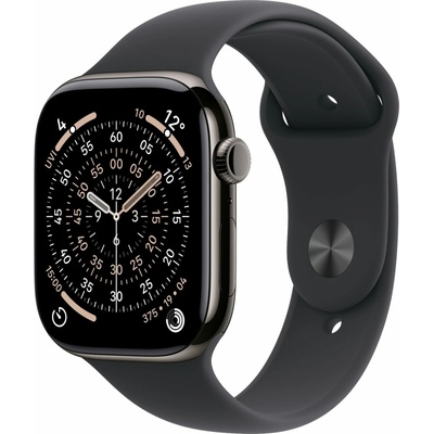 Apple Watch Series 11 GPS + Cellular 42mm Slate Titanium Case with Black Sport Band - S/M MF8R4WF/A