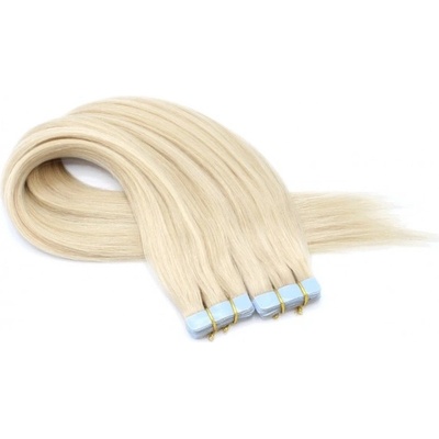 60cm tape hair pravé lidské vlasy platina – Zboží Dáma
