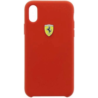 Ferrari Urban SF Silicone Case - дизайнерски силиконов (TPU) калъф за iPhone XS, iPhone X (червен)