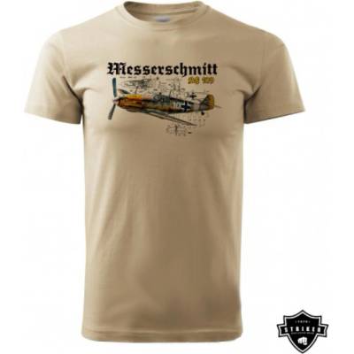 Tričko Striker Lietadlo Messerschmitt Bf 109 béžové