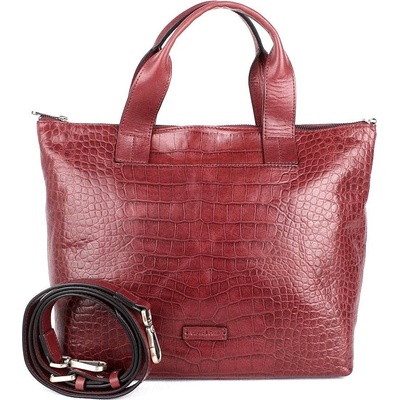 Gianni Conti luxusní velká kožená shopperbag kabelka do ruky 14 tmavěčervená