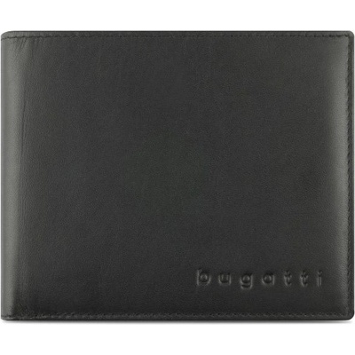 Bugatti pánská kožená s klopou na cvok Super Slim černá