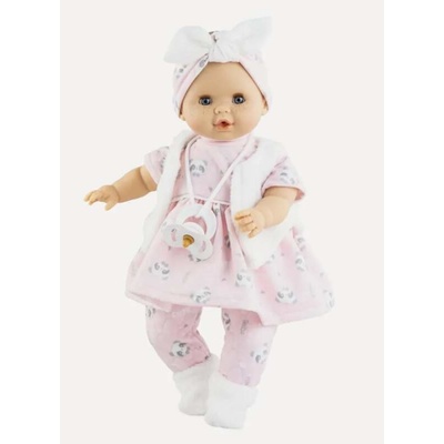 Paola Reina holčička Sonia v růžovém oblečku s pandami 36 cm
