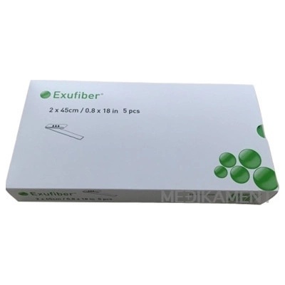 Exufiber 2x45 cm krytie na rany hydrovláknité 5 ks