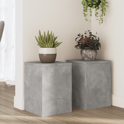 vidaXL Стойки за растения 2 бр бетонно сив 25x25x35 см инженерно дърво (852909)