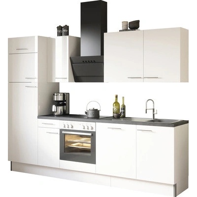 Optifit kuchyňská linka Rurik986 270 cm barva čela leskle bílá barva korpusu bílá v nesmontovaném stavu