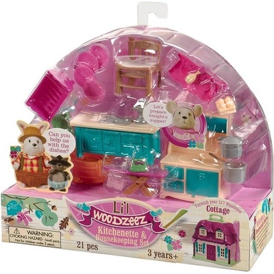Комплект за игра Battat Lil' Woodzeez - Кухненски бокс (BT6125M)