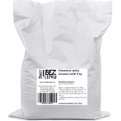 Život bez lepku Pohankové vločky instantní světlé 5 kg