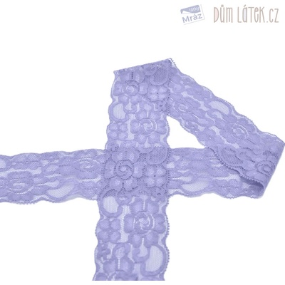 Elastická krajka fialová/lila, 50 mm – Zboží Mobilmania