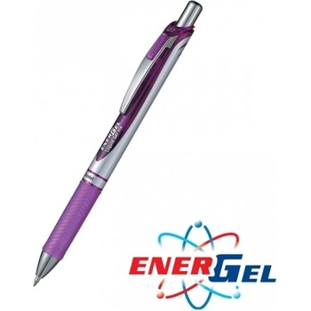 Image 1 of Pentel Автоматичен ролер Pentel Energel BL77, лилав цвят на писане, дебелина на линията 0.7 mm, гел, сребрист, цената е за 1бр. (продава се в опаковка от 12бр. ) (OK26816)