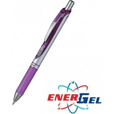 Pentel Автоматичен ролер Pentel Energel BL77, лилав цвят на писане, дебелина на линията 0.7 mm, гел, сребрист, цената е за 1бр. (продава се в опаковка от 12бр. ) (OK26816)
