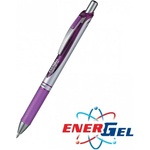 Pentel Автоматичен ролер Pentel Energel BL77, лилав цвят на писане, дебелина на линията 0.7 mm, гел, сребрист, цената е за 1бр. (продава се в опаковка от 12бр. ) (OK26816)