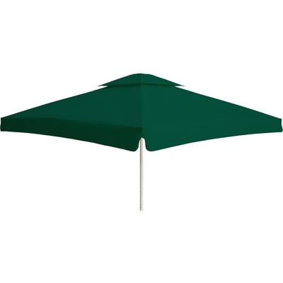 Perfecta Parasols Slunečník Biggie Square 5 x 5 m (bílá kostra, potah s volánem) Lahvově zelená