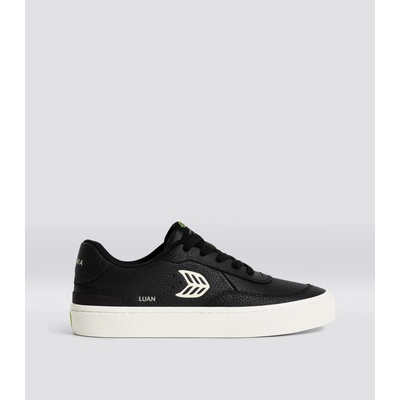 Cariuma LUAN PRO Black Premium Leather Ivory Logo Sneaker
