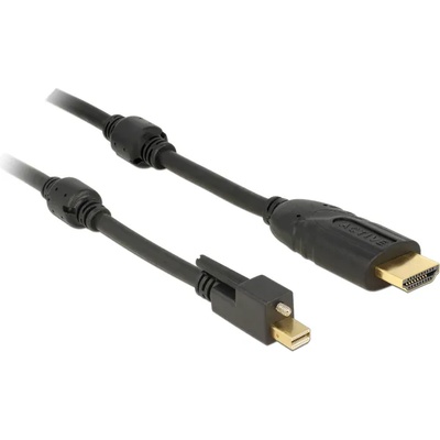 Delock Кабел mini Displayport 1.2-pin щепсел с винт HDMI конектор щепсел 4K активен черен5m