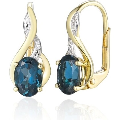 Gems Podmanivé náušnice Allegra, kombinované zlato s brilianty a tmavě modrými topazy, 585-38-3-4554.2ZB0.0.00.HSI.616.08