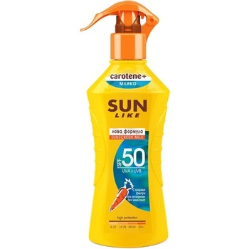 Sun Like Carotene+ Слънцезащитно спрей мляко, SPF50, 200 ml