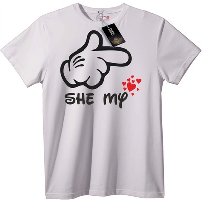 NOONEBRAND Тениска She My Love със сърца - 2XL, Black