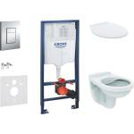 GROHE Rapid SL - Комплект за монтаж пред стена, тоалетна Alpha със седалка, бутон Skate Cosmopolitan, хром 38528SET-KR (38528SET-KR)