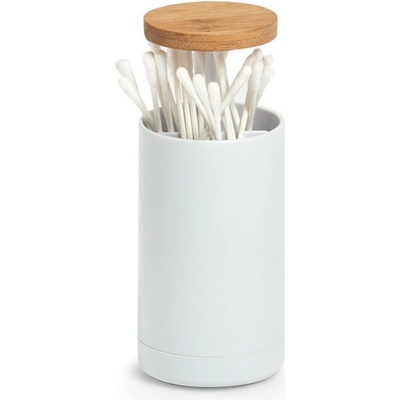 ZELLER Stojan na vatové tyčinky do uší , O 6,5 x 11,5 cm, bílý