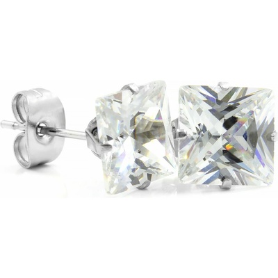 BRUNOshop.cz Náušnice ČTVEREČKY s kamínkem 0,8 cm S2680