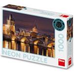 Dino - Puzzle Charles Bridge at night neon - 1 000 piese