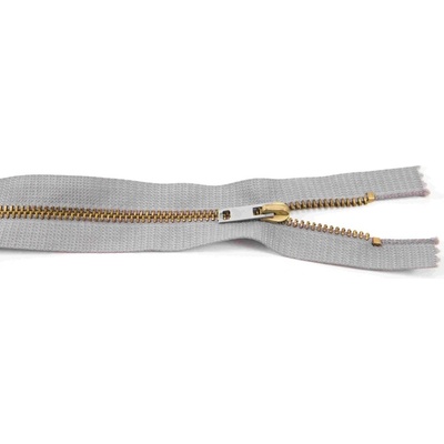 Nedeliteľný kovový starokovový zips č.3 viac farieb - dĺžka (10 - 20 cm) 20 cm Stredne šedá