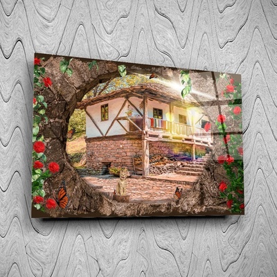 Art gift Стъклено АРТ пано - Възрожденски дом