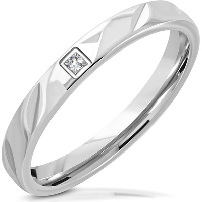 Nubis prsten ocel zirkon NSS3005-ZR