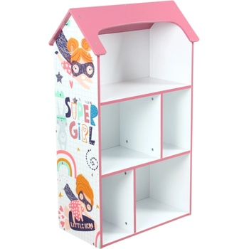 Ginger Home Детска етажерка къщичка Ginger Home - Super girl, Розова (TF5810)