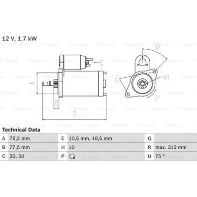 BOSCH Startér 0986016250