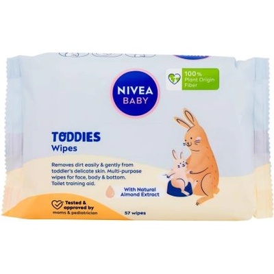 Nivea Baby Toddies почистващи мокри кърпички с грижовен екстракт от бадем 57 бр