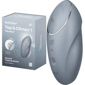  Клитор стимулатор, вибриращ и потупващ - Tap & Climax 1 Grey (SATISFY470)