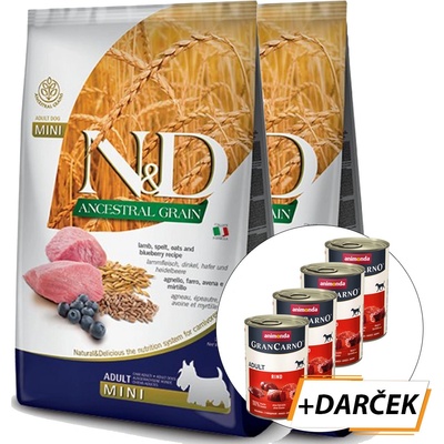 N&D Low Grain Adult Mini Lamb & blueberry 2 x 7 kg