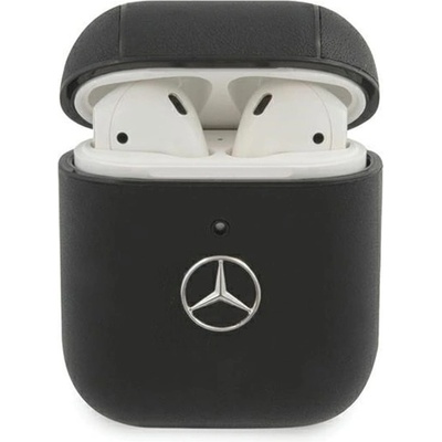Mercedes-Benz Защитен калъф Mercedes-Benz Signature Leather за Apple Airpods / Apple Airpods 2, естествена кожа, черен (MEA2CSLBK)
