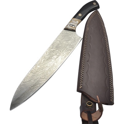 Chefsblade Кухненски нож - кован - ръчна изработка - черен дамаск - cb 100017