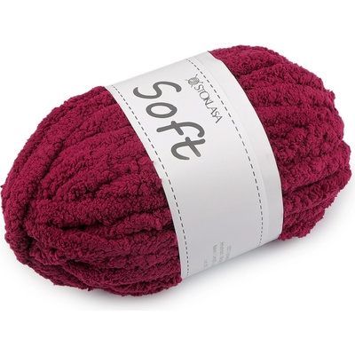 Pletací příze žinylková Soft 250 g Varianta: 25 vínová, Balení: 1 ks 57866/147363/281719
