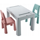Tega Teggi Multifun 2+1 Komplet Stoleček + Židličky Šedá / Růžová / Tyrkysová