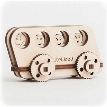 CuteWood Dřevěné 3D puzzle Autobus