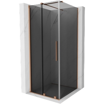 Mexen Velar плъзгаща се душ кабина 120 x 120 см, графит, четкан мед - 871-120-120-41-65 (871-120-120-41-65)